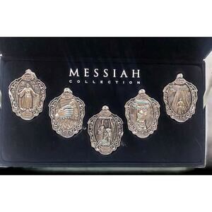 Messiah Collection Christmas Ornaments Silver Boxed Set of 5 by Son Corporation